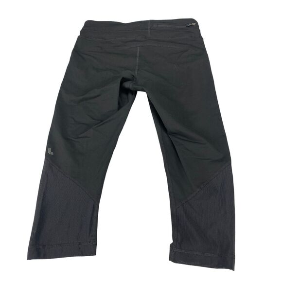 Lolë Capri Leggings Womens Small Black Nylon Stretch Elastic Waist Straight Leg - Picture 2 of 16